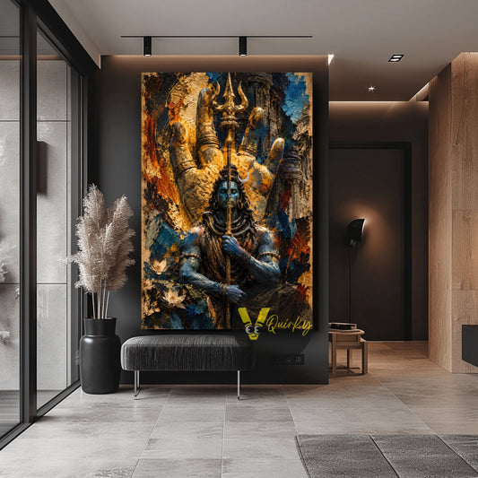 Har Har Mahadev (Shiv Ji) Devotional 3D canvas wall art by VQuirky
