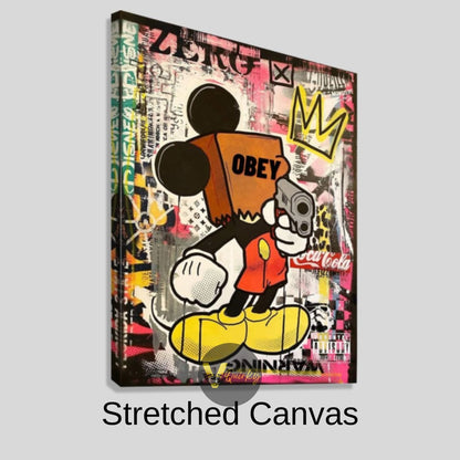 Obey Mickey Canvas Painting