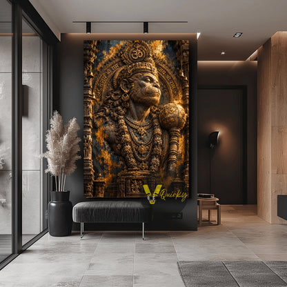 Hanuman Ji Temple 3D Vertical Canvas Painting