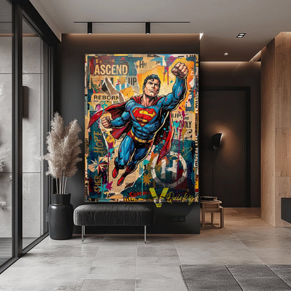 Superman Vertical Canvas Painting