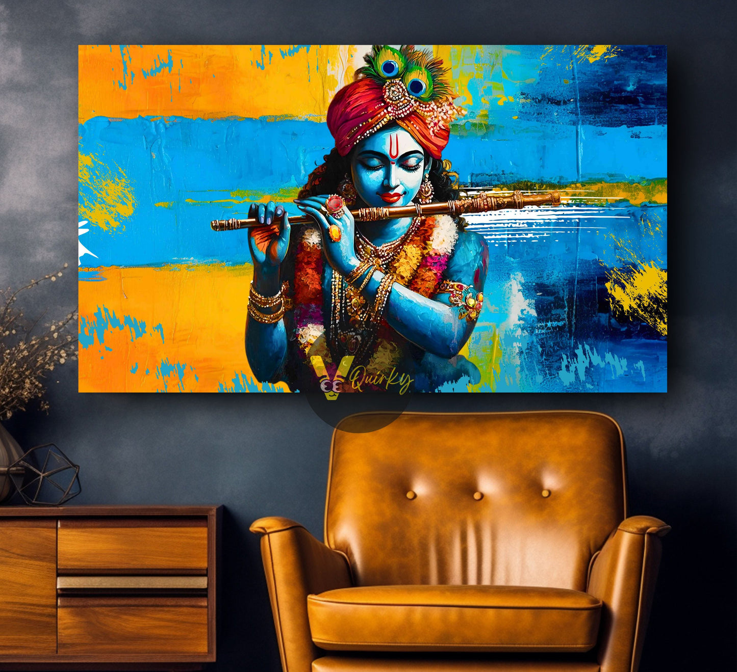 KRISHAN JI Horizontal Canvas Painting