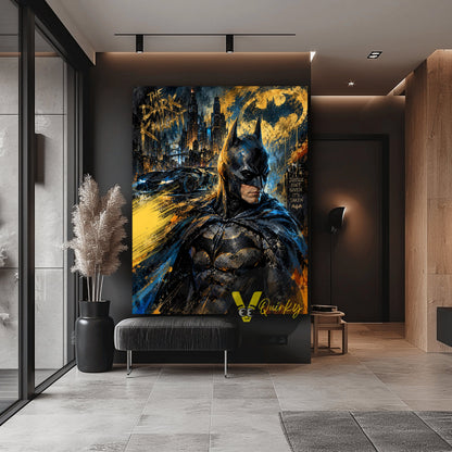 Batman Abstract  Vertical Canvas Painting
