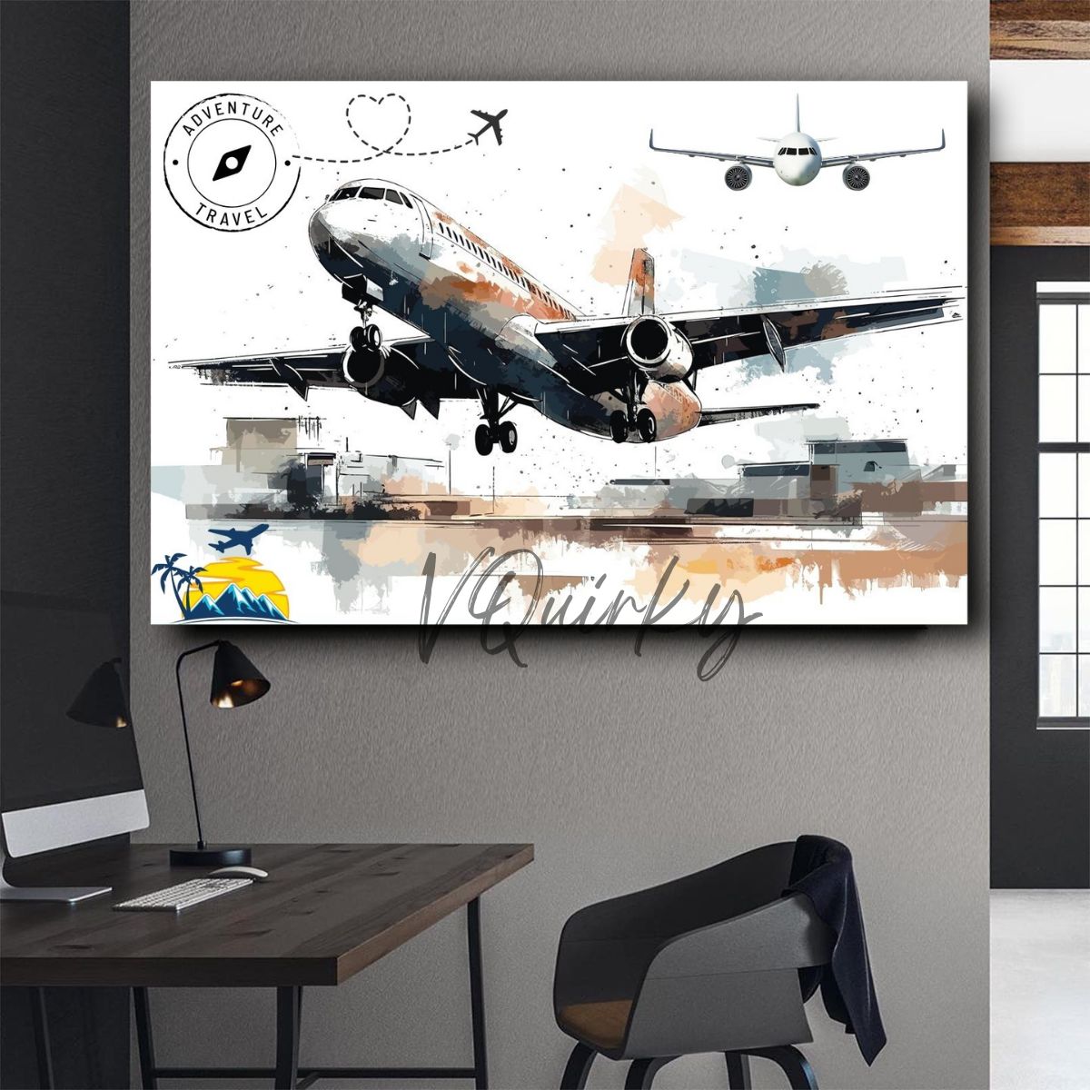 Aeroplanes Travel Adventure Horizontal Canvas Painting