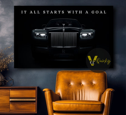 Rolls-Royce It All Starts With A Goal Canvas Painting