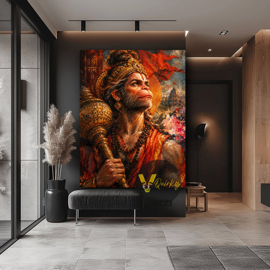 Hanuman Ji Devotion and Strength canvas wall art by VQuirky