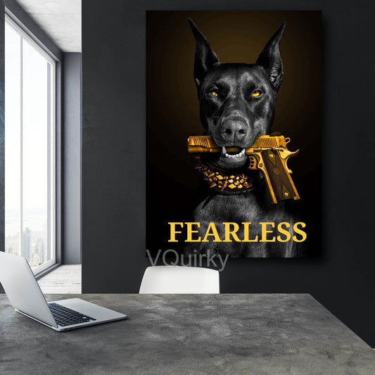 Fearless Luxury Dog Canvas Painting