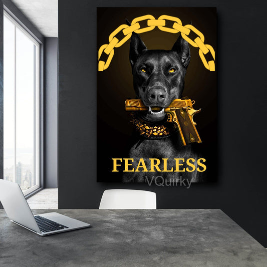 Luxury Fearless Dog Canvas Painting