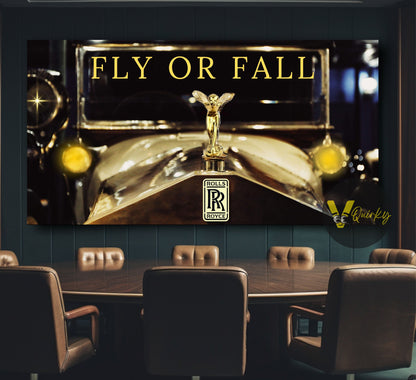 Vintage Rolls-Royce Fly or Fall Canvas Painting