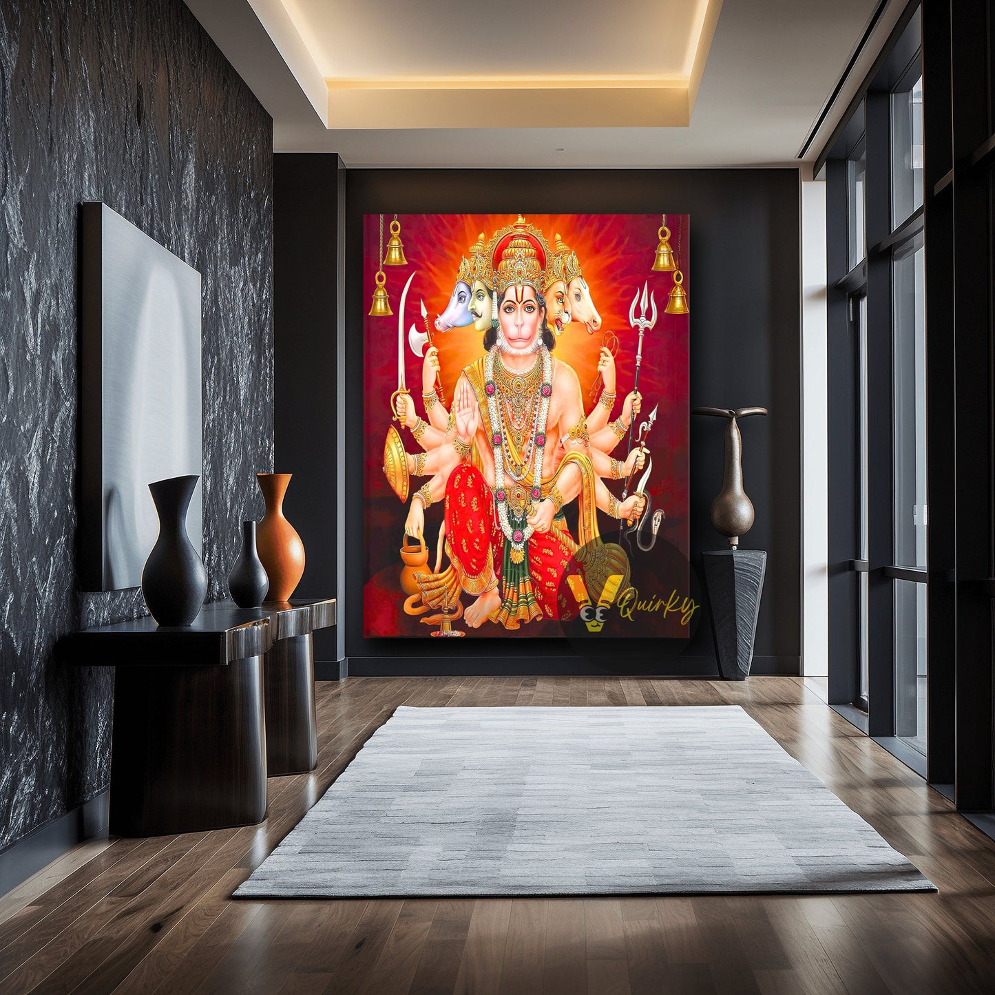 Panchmukhi Hanuman JI Canvas Painting