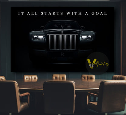 Rolls-Royce It All Starts With A Goal Canvas Painting