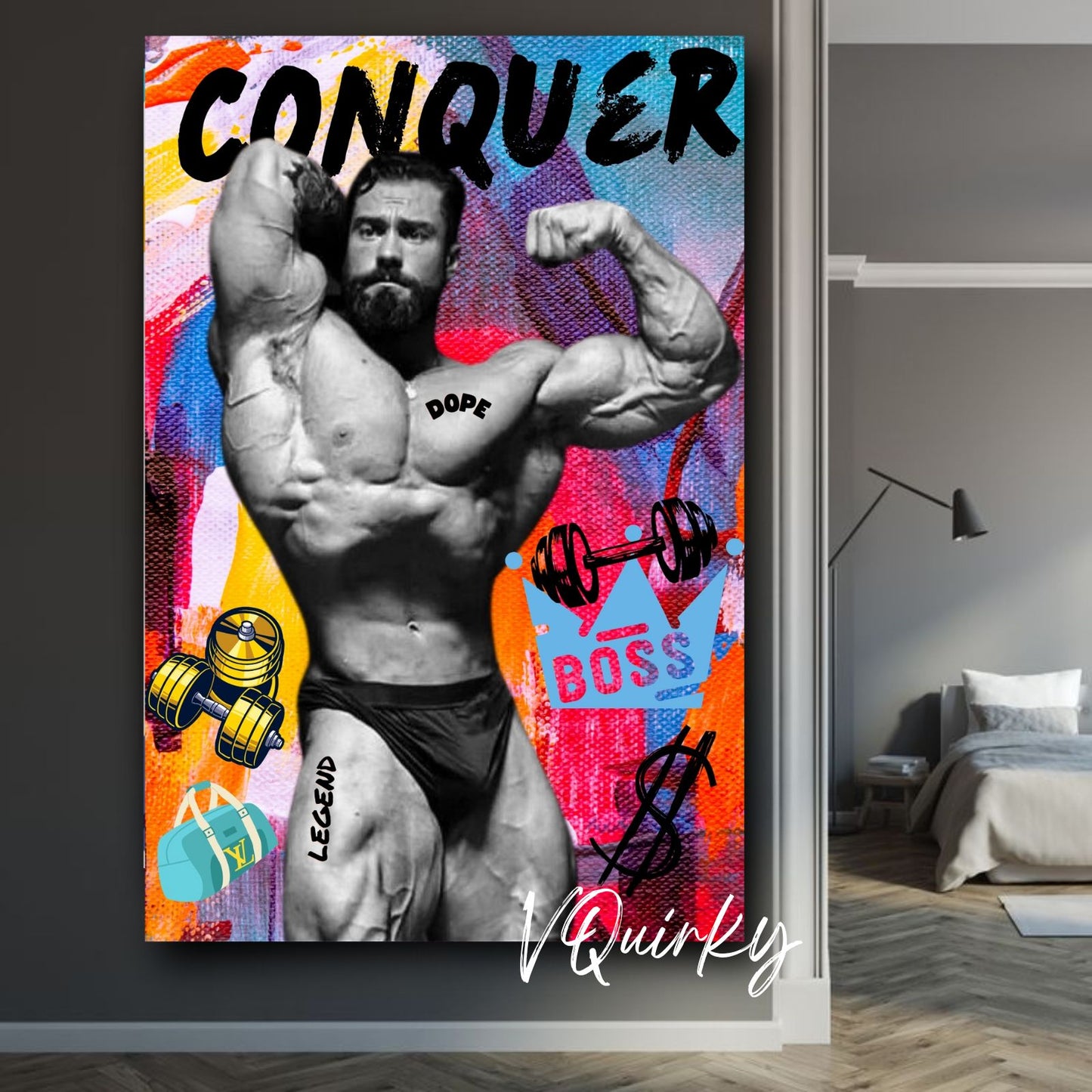 Chris Bumstead (CBum) Conquer Gym Canvas Painting