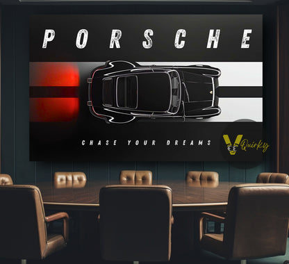 Porsche Chase Your Dreams Horizontal Canvas Painting