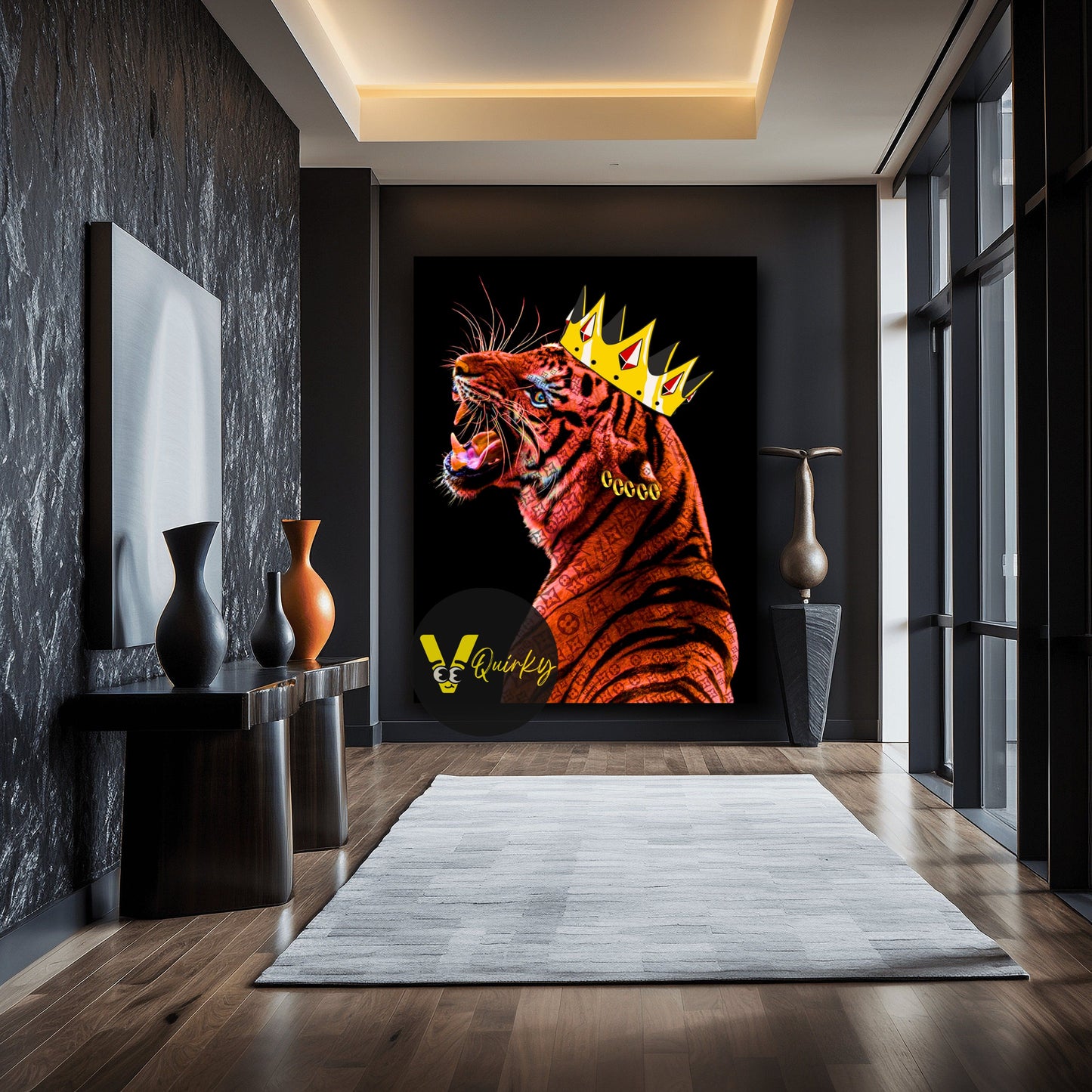 LV King Tiger Canvas Painting