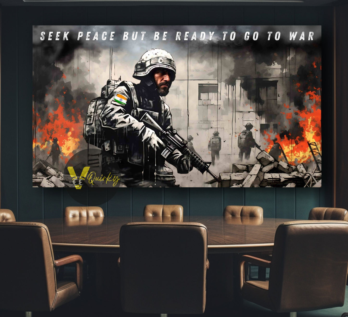 Soldier Seek Peace But Ready To Go To War Canvas Painting