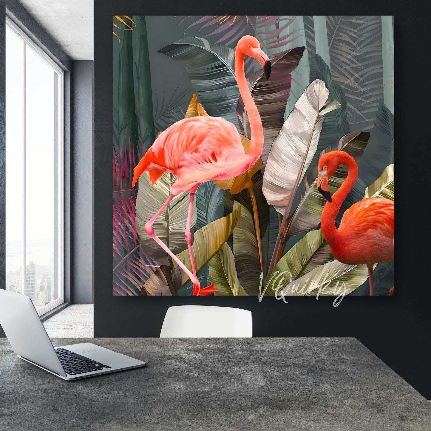 Flamingos with Nature V1 Canvas Painting