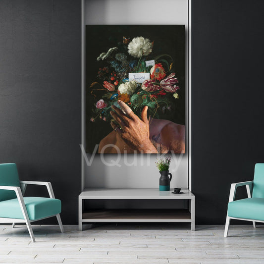 Immortal Man With Flowers Canvas Painting