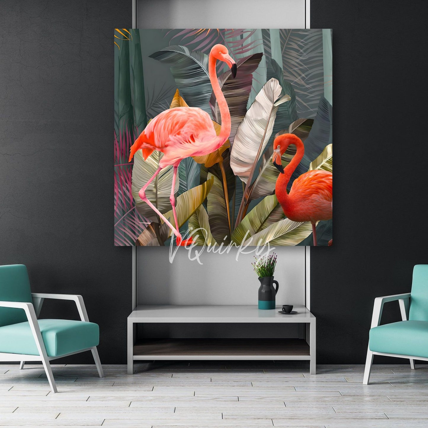 Flamingos with Nature V1 Canvas Painting