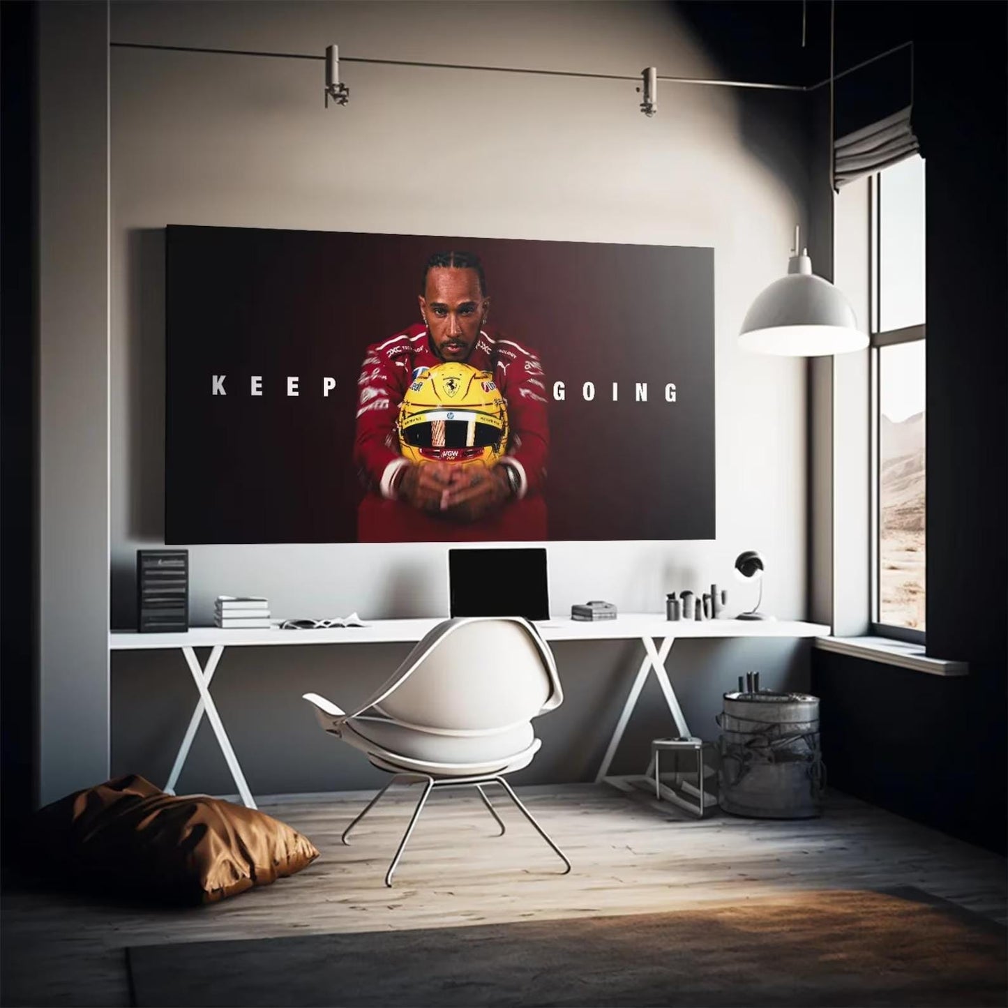Lewis Hamilton Keep Going Canvas Painting