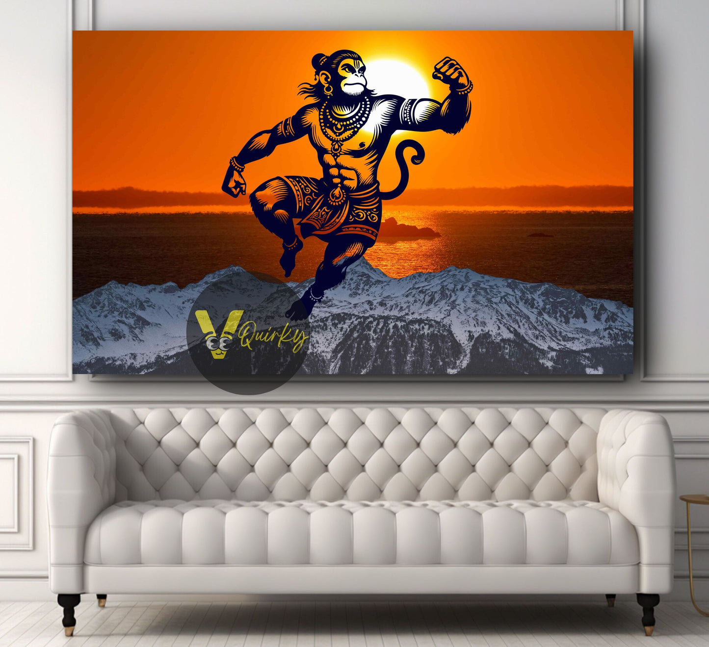 Hanuman JI Horizontal V2 Canvas Painting