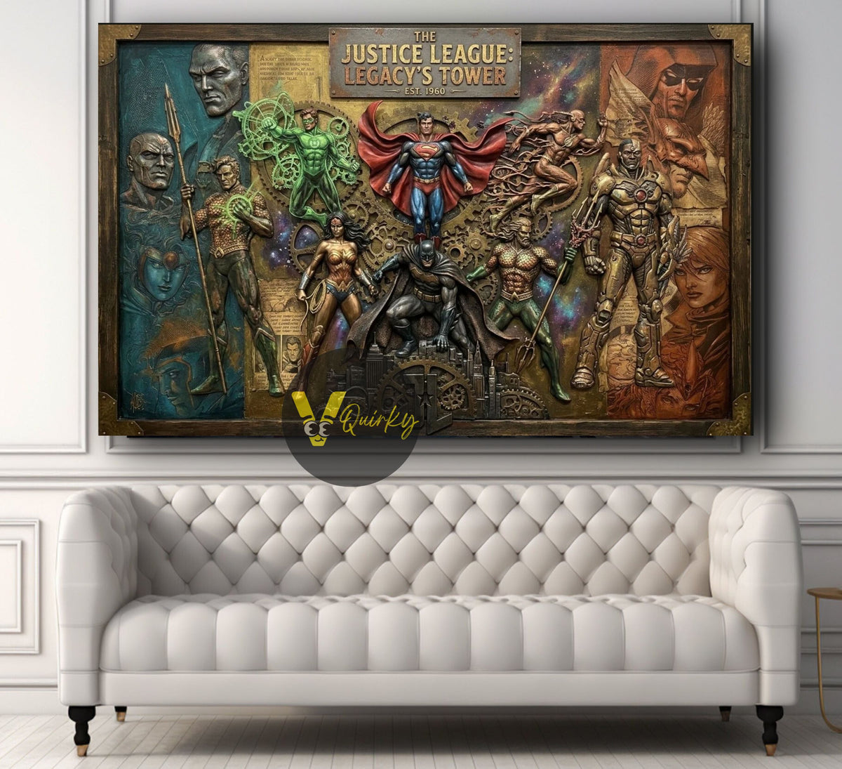 Justice League Superheroes 3D Horizontal Canvas Painting