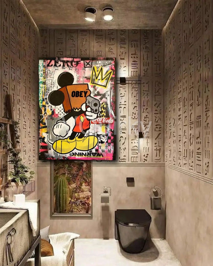Obey Mickey Canvas Painting