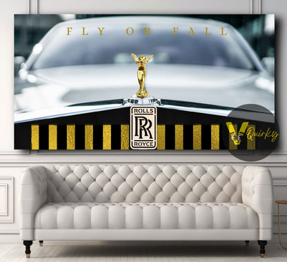 Rolls-Royce Gold  Fly or Fall Canvas Painting