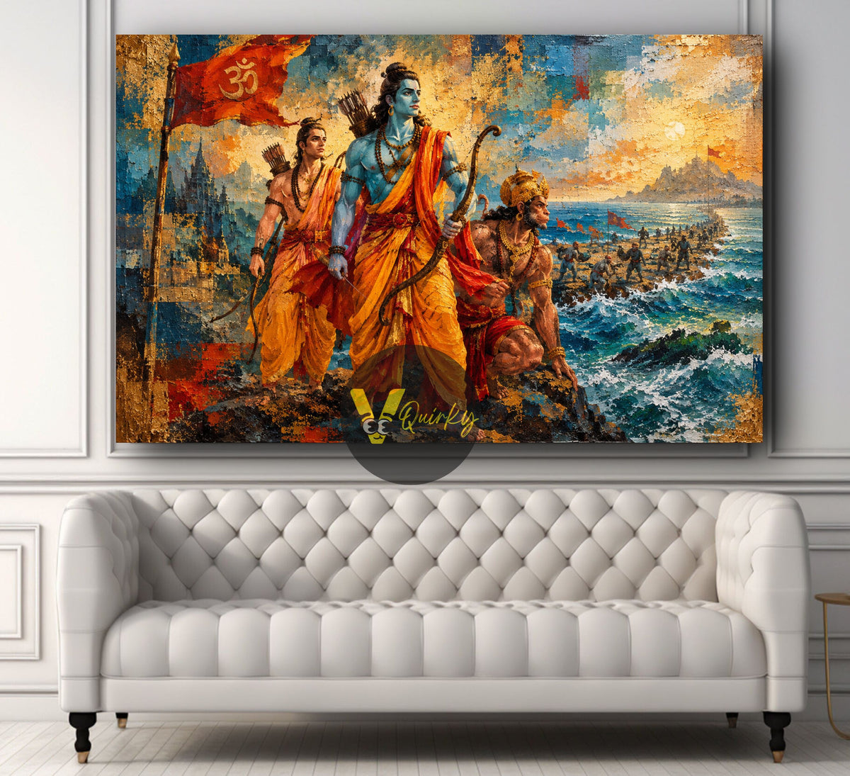 Rama’s Epic Seashore Journey Horizontal Canvas Painting