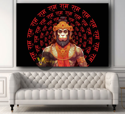 Hanuman JI Horizontal V1 Canvas Painting