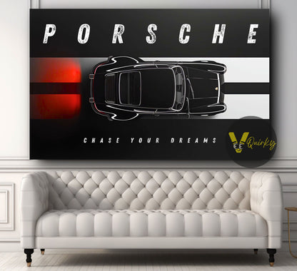 Porsche Chase Your Dreams Horizontal Canvas Painting