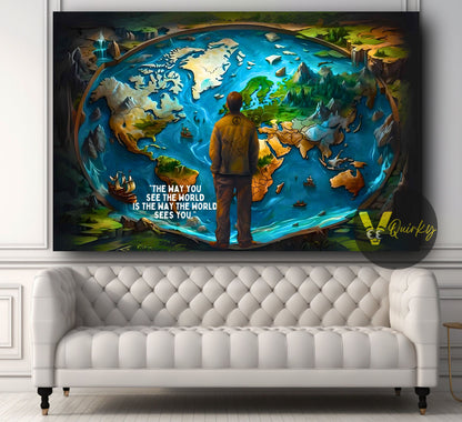 World Map Explorer Canvas Painting