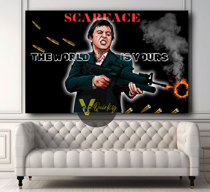 Tony Montana (Scarface 1) The World Is Yours Canvas Painting