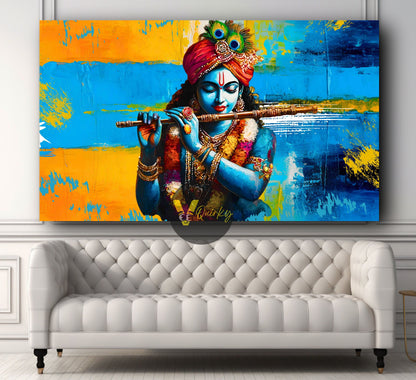 KRISHAN JI Horizontal Canvas Painting