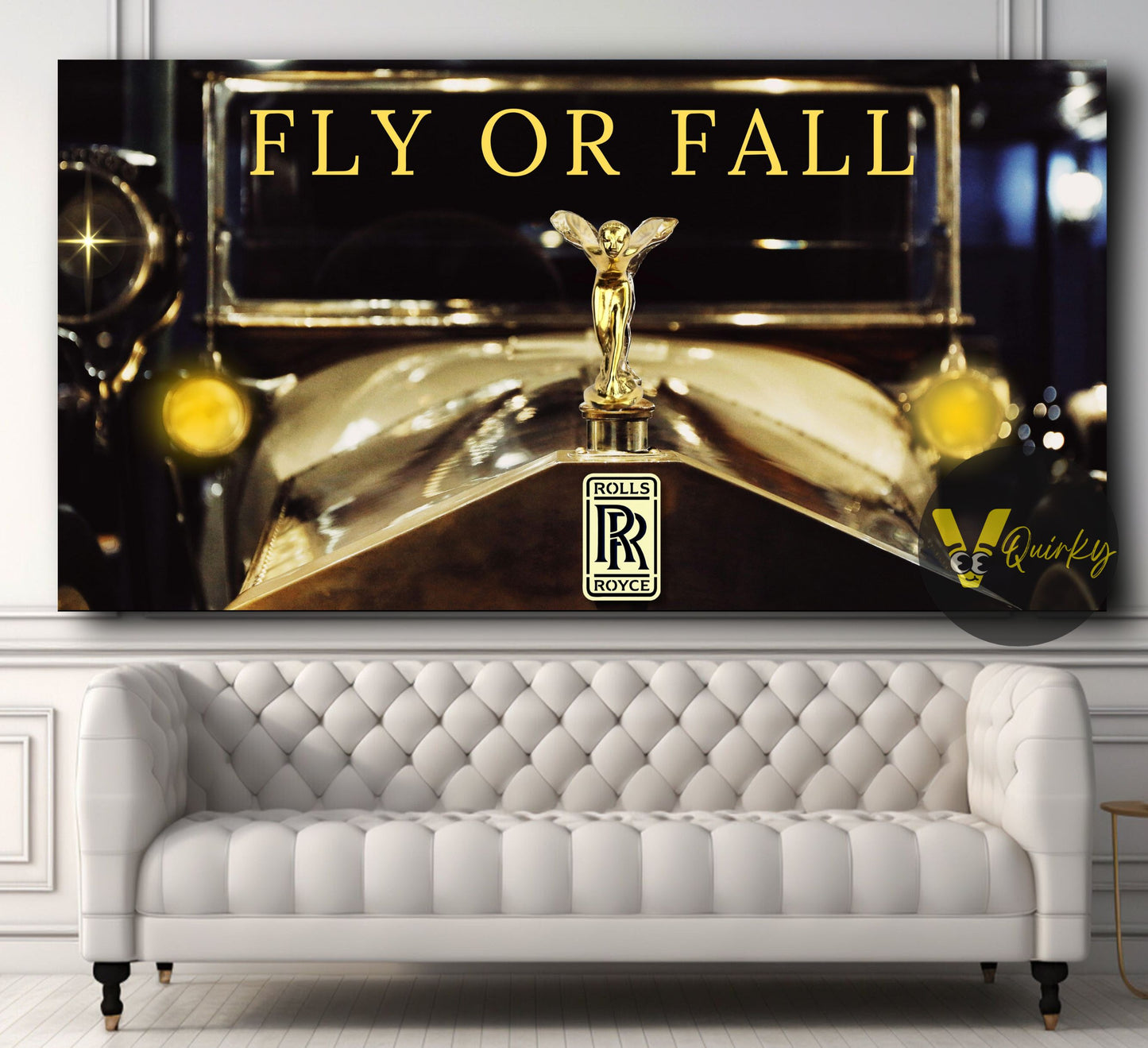 Vintage Rolls-Royce Fly or Fall Canvas Painting