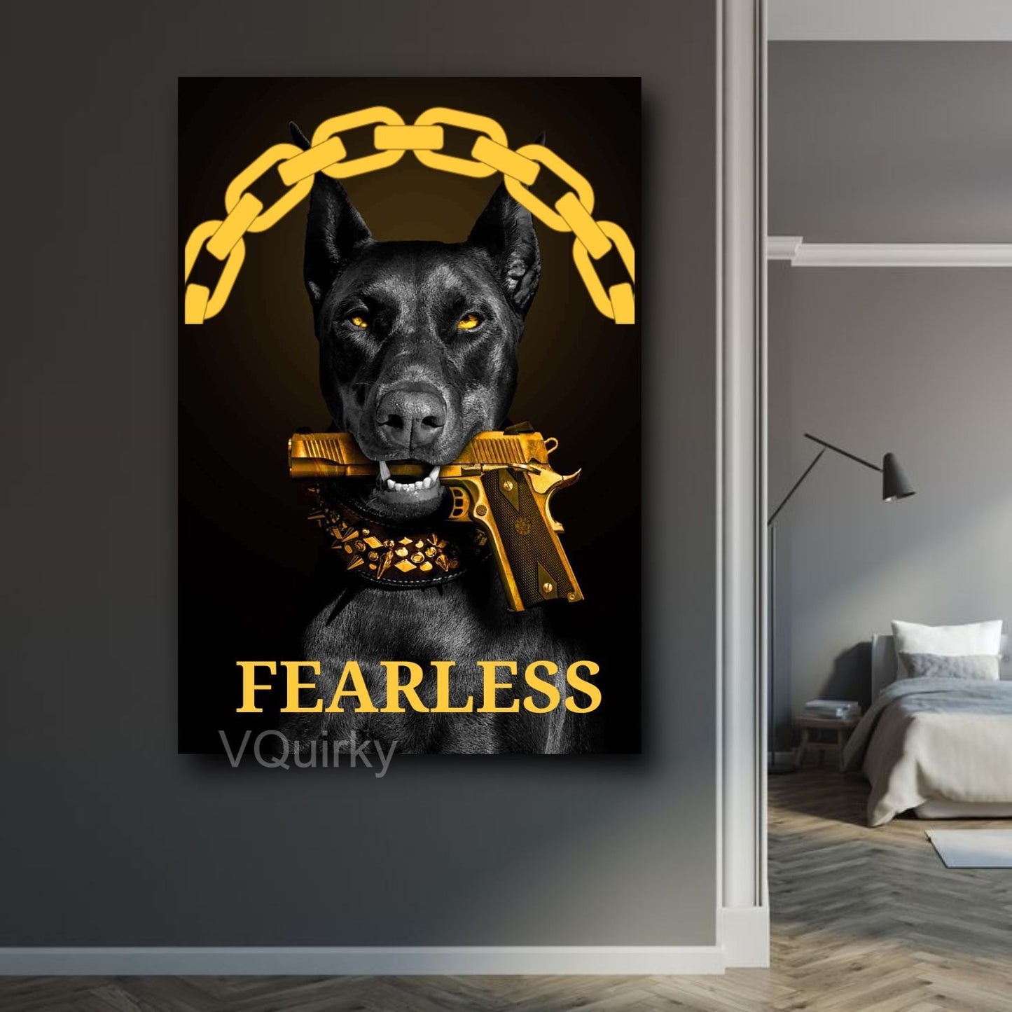 Luxury Fearless Dog Canvas Painting