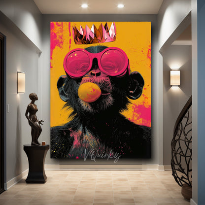 Colorful Charlie Monkey Canvas Painting