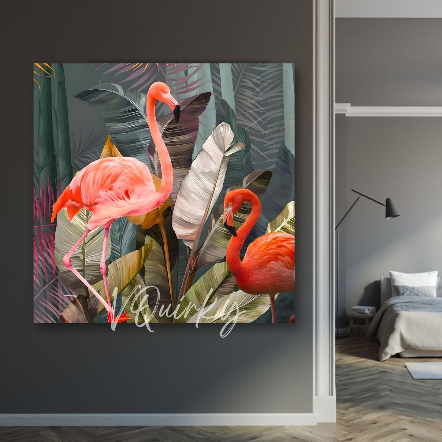 Flamingos with Nature V1 Canvas Painting