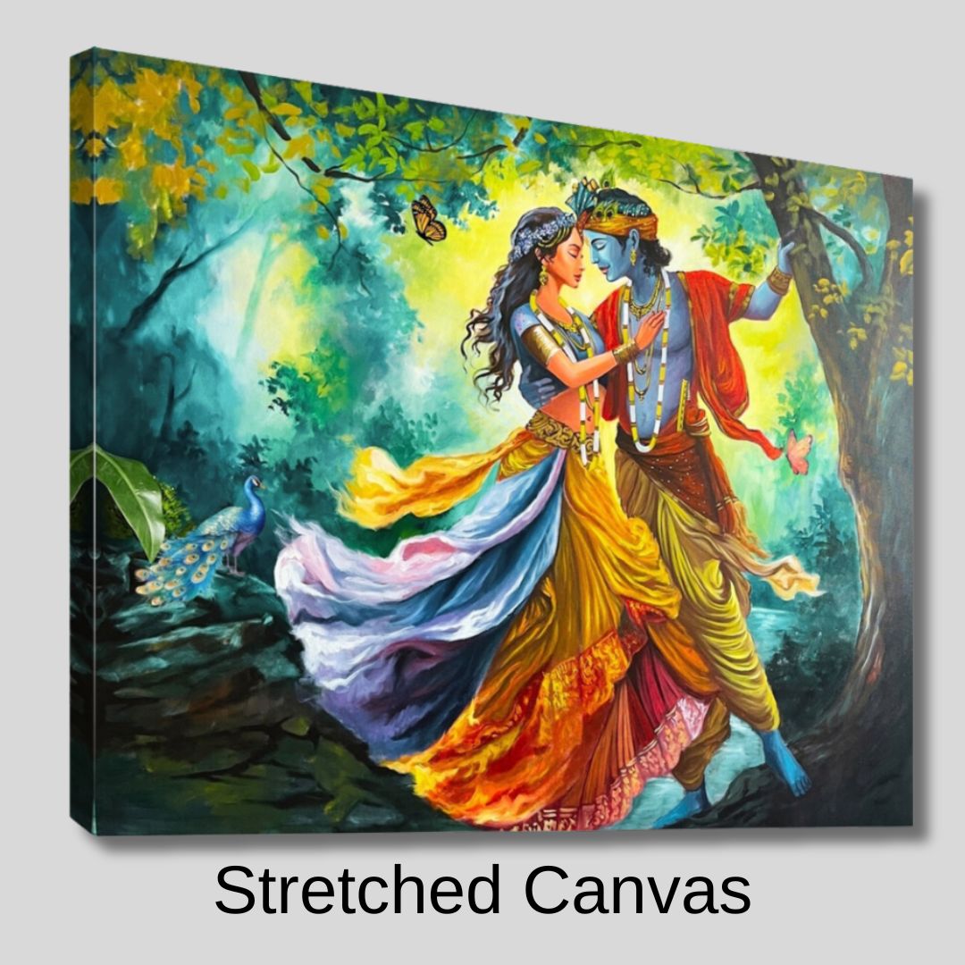 RADHA & KRISHAN JI Horizontal 2 Canvas Painting