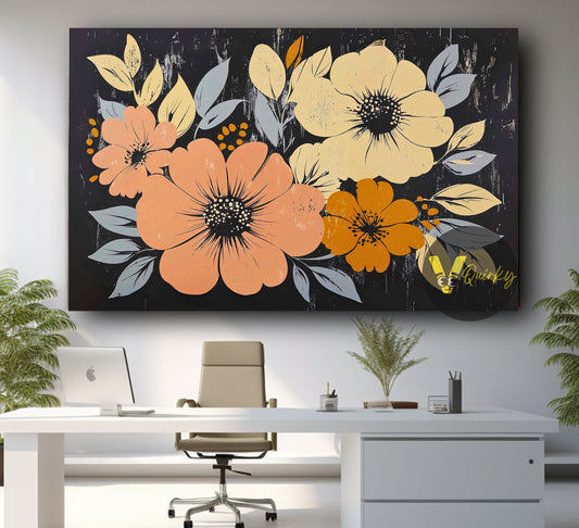 Vibrant Flowers H1 Canvas Painting