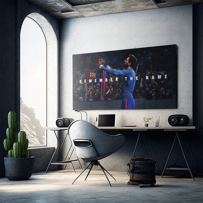 Lionel Messi Remember The Name Canvas Painting