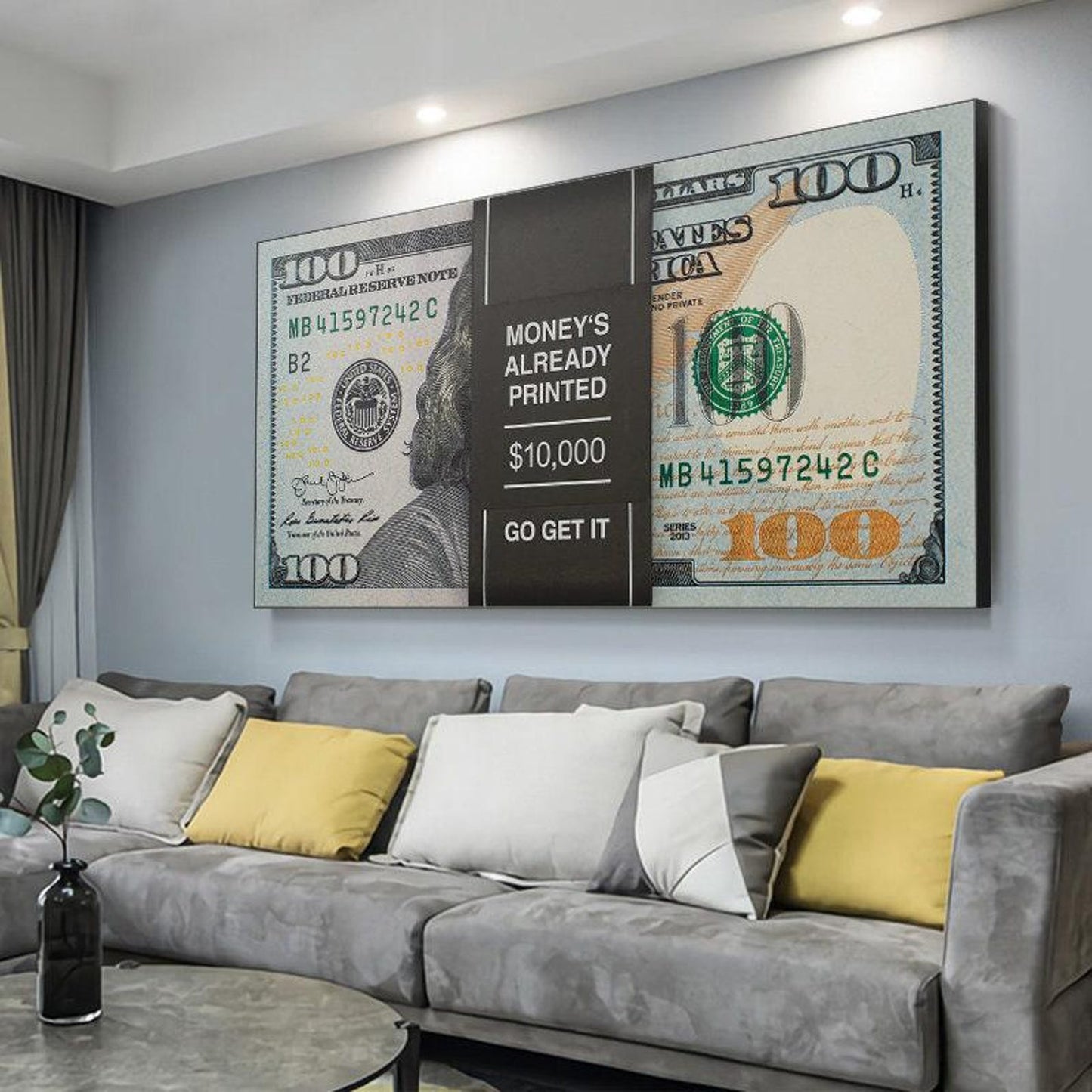 100 Dollars H4 Canvas Painting