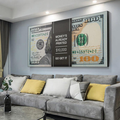 100 Dollars H4 Canvas Painting