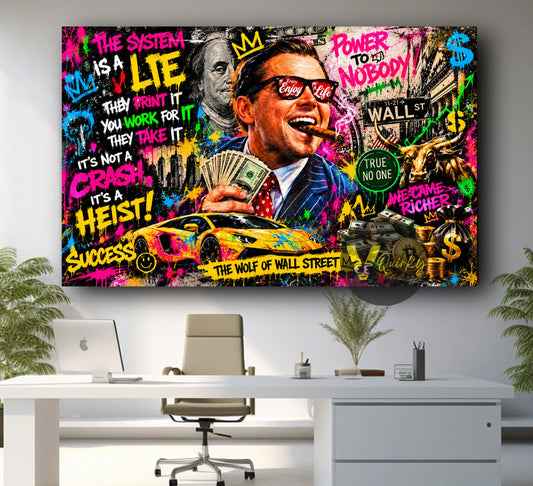 Leonardo Dicaprio Graffiti (The Wolf of Wall Street) Horizontal Canvas Painting