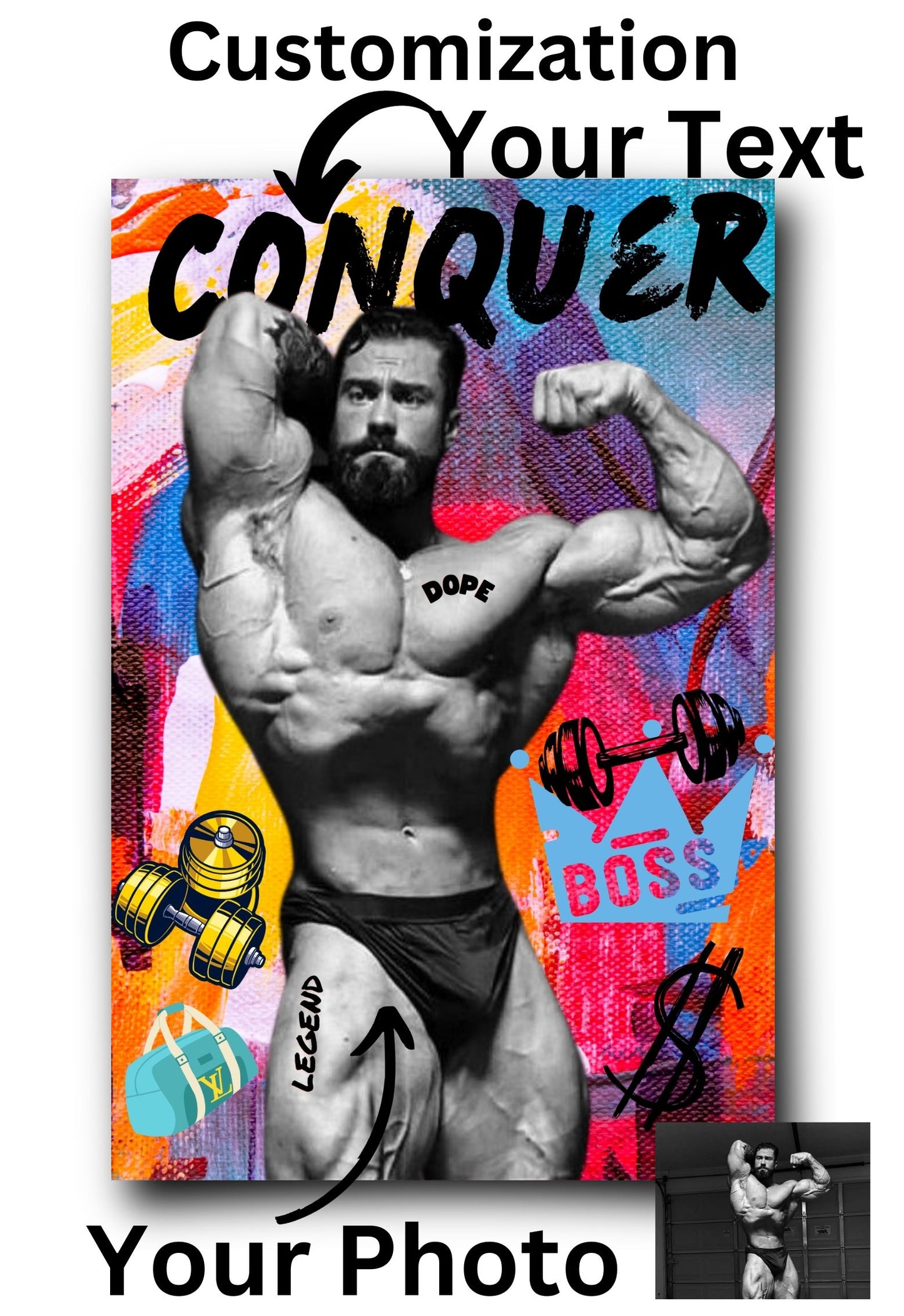 Chris Bumstead (CBum) Conquer Gym Canvas Painting